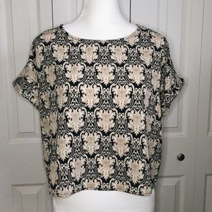 Painted Threads Boxy Damask Top Size L